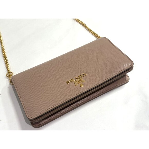 Prada Vitello Move Oro Chain Wallet in Mauve - Picture 4 of 9
